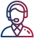 Icon of a person with headset and microphone, representing WATA Factory’s tech support service